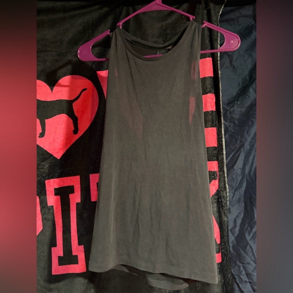 Victoria's Secret Charcoal Grey Drape Back Racerback Tank Top